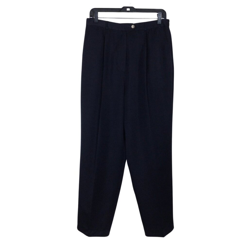 Talbots Pants Women’s 12 Black Trousers Pleated Front Dress Work Pant